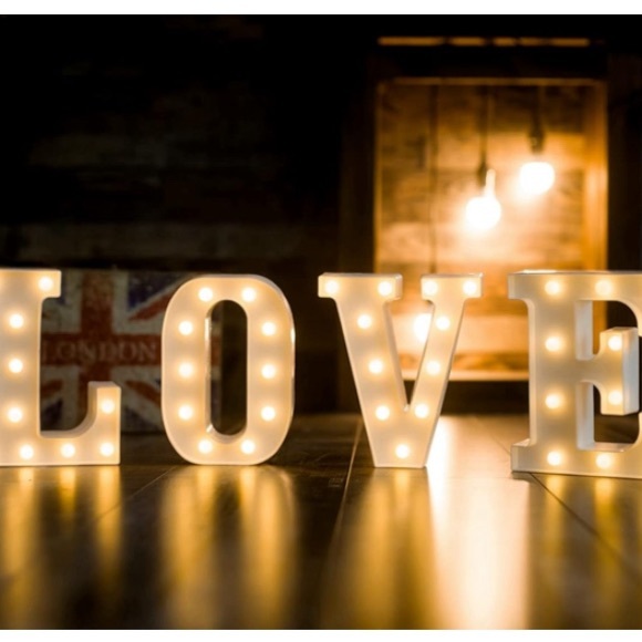 LED Letter Lights Sign Light Up Letters Sign Night Light Wedding/Birthday (V) - Picture 4 of 4